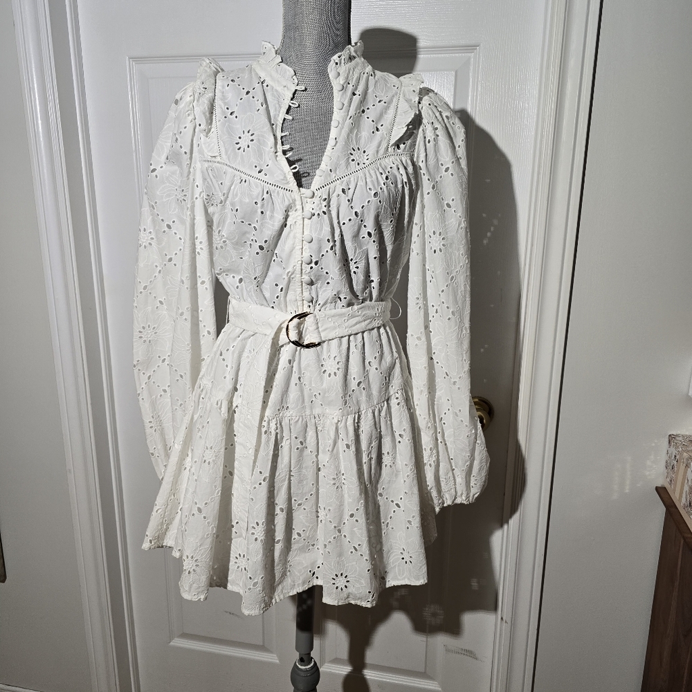 KIVARI eyelet Mini Dress - Picture 2 of 5